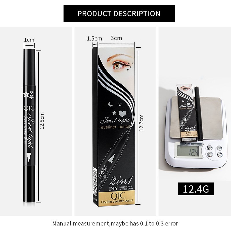 Cool Black Eyeliner And Waterproof Long-lasting Natural Eyelash Pencil Triangle Wing Tail Stamp Eyeliner
