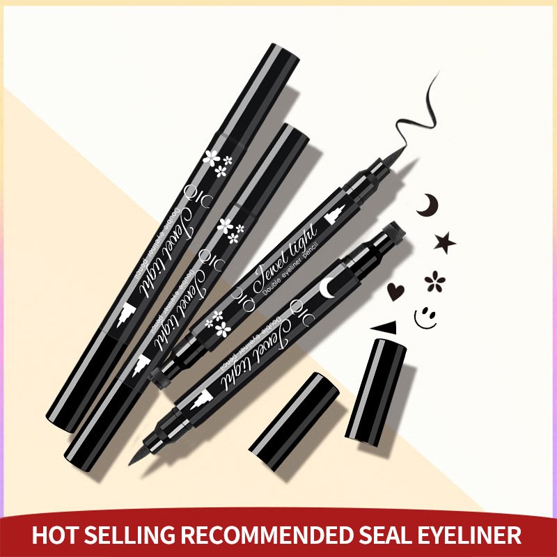 Cool Black Eyeliner And Waterproof Long-lasting Natural Eyelash Pencil Triangle Wing Tail Stamp Eyeliner