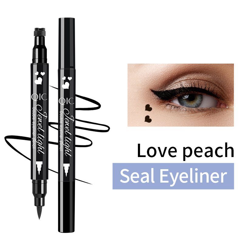 Cool Black Eyeliner And Waterproof Long-lasting Natural Eyelash Pencil Triangle Wing Tail Stamp Eyeliner