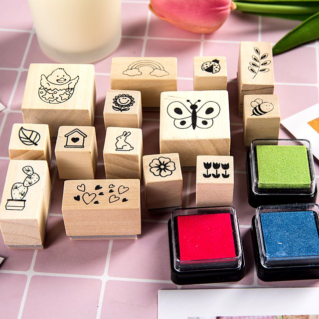 Banyan Tree in the Morning Photo album diary decoration DIY Wooden stamps