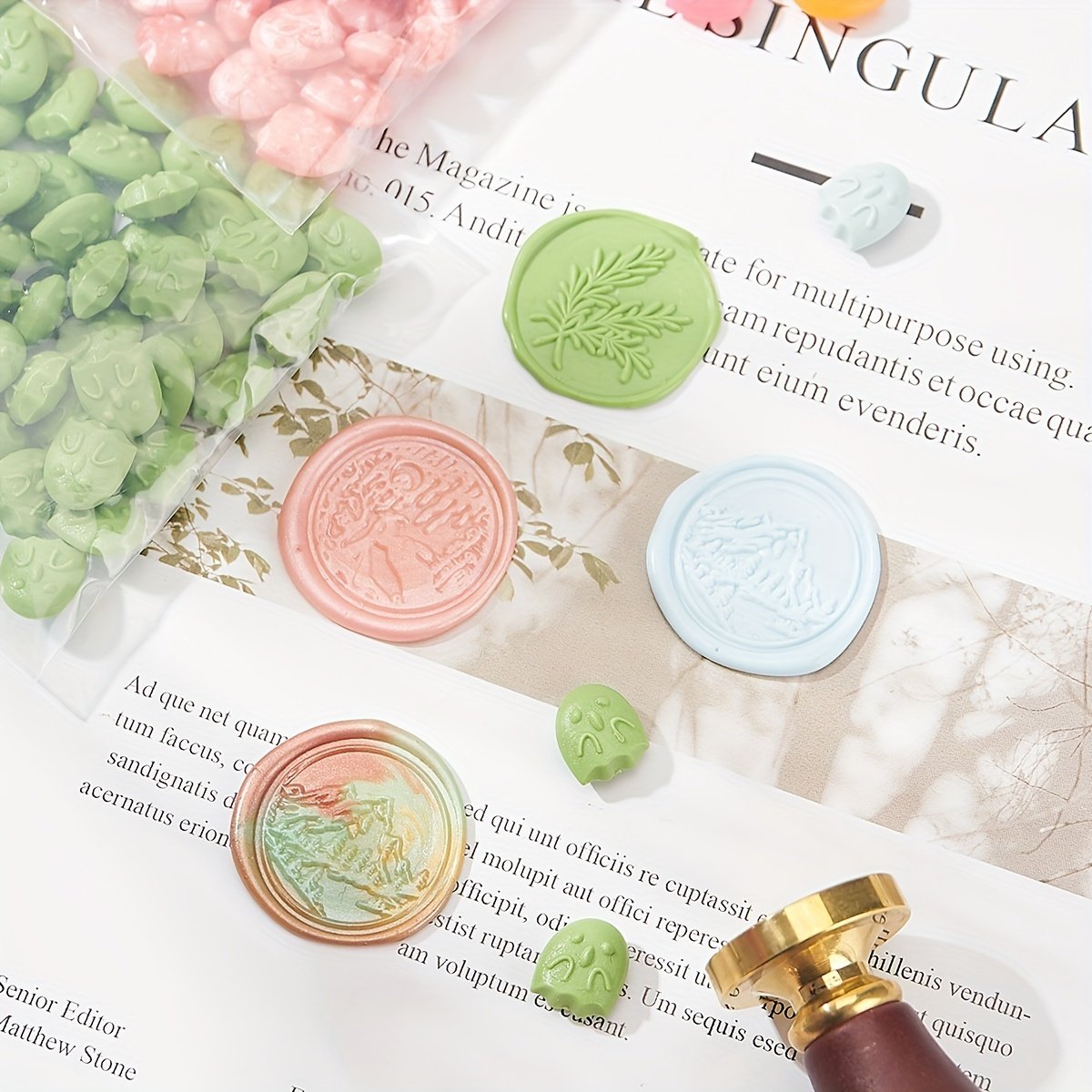 Small glass bottle sealing wax particles color mixing color sealing wax Stamp materials Envelope invitation