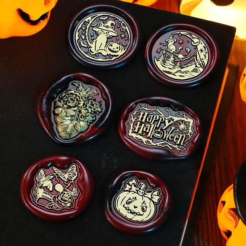 Best Price 2024 Halloween Series Pumpkin Lantern Ghost Witch Wax Seal Stamp Head