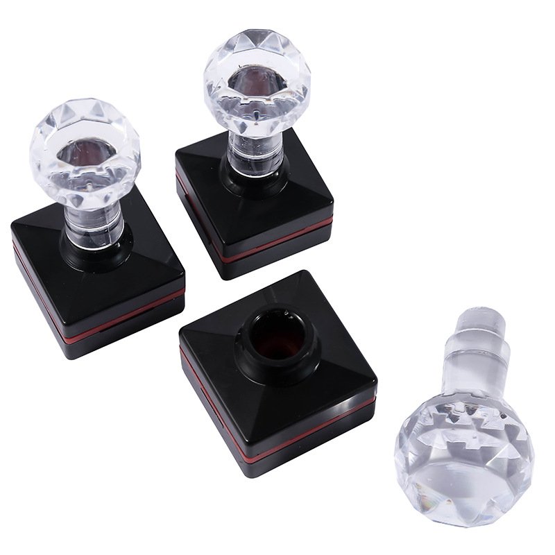HB Crystal Handle Series Custom Multiple Sizes Pre Inked Crystal Handle Photosensitive Office Flash Stamps