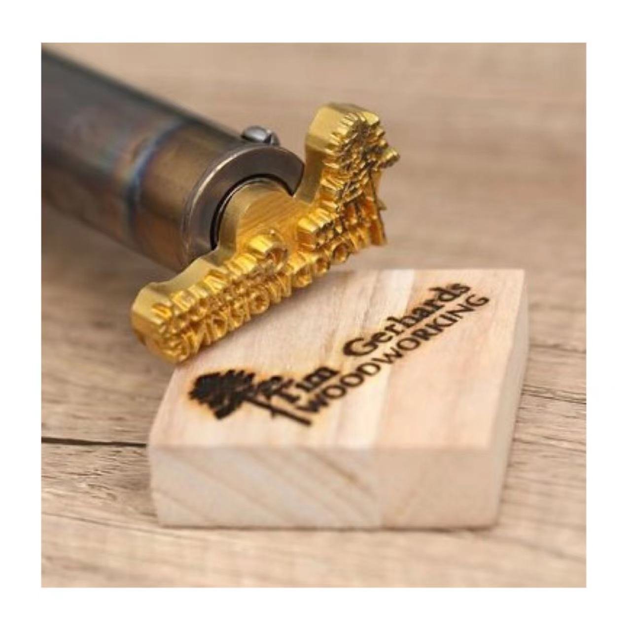 Custom Logo Wood Branding Iron for Wood BBQ Coconut Heat Stamp with Wooden Handle