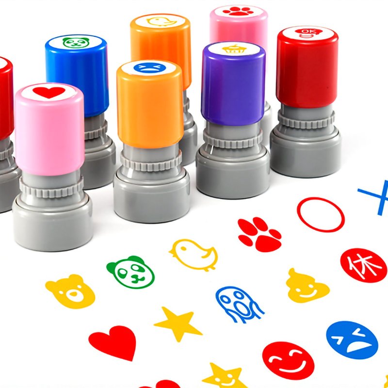 High Quality Quick Dry Custom Round Stamp Logo Pattern Personalized Cute Self Inking Stamp