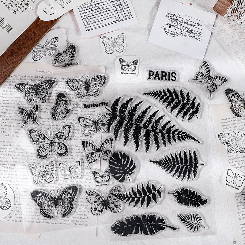 Now Product Retro Letter Flower Clear Rubber Stamps Custom Silicone Clear Stamp for Card Making Scrapbooking