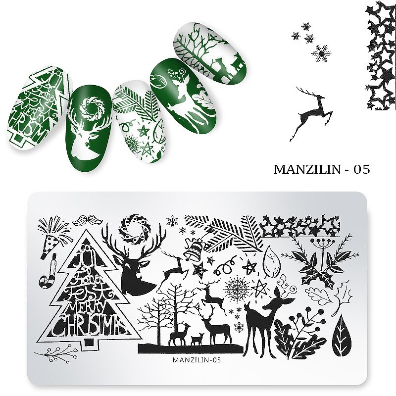 Christmas Nail Stamping Plates Xmas Snowflake Festival Pattern Nail Art Image Plates Nail Printing Stencil Templates