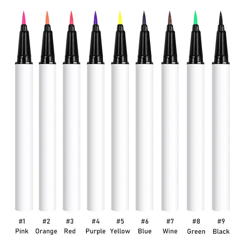 Wholesale Custom Logo Waterproof Liquid Eyeliner Pencil Private Label 9 Color neon eyeliner pencil