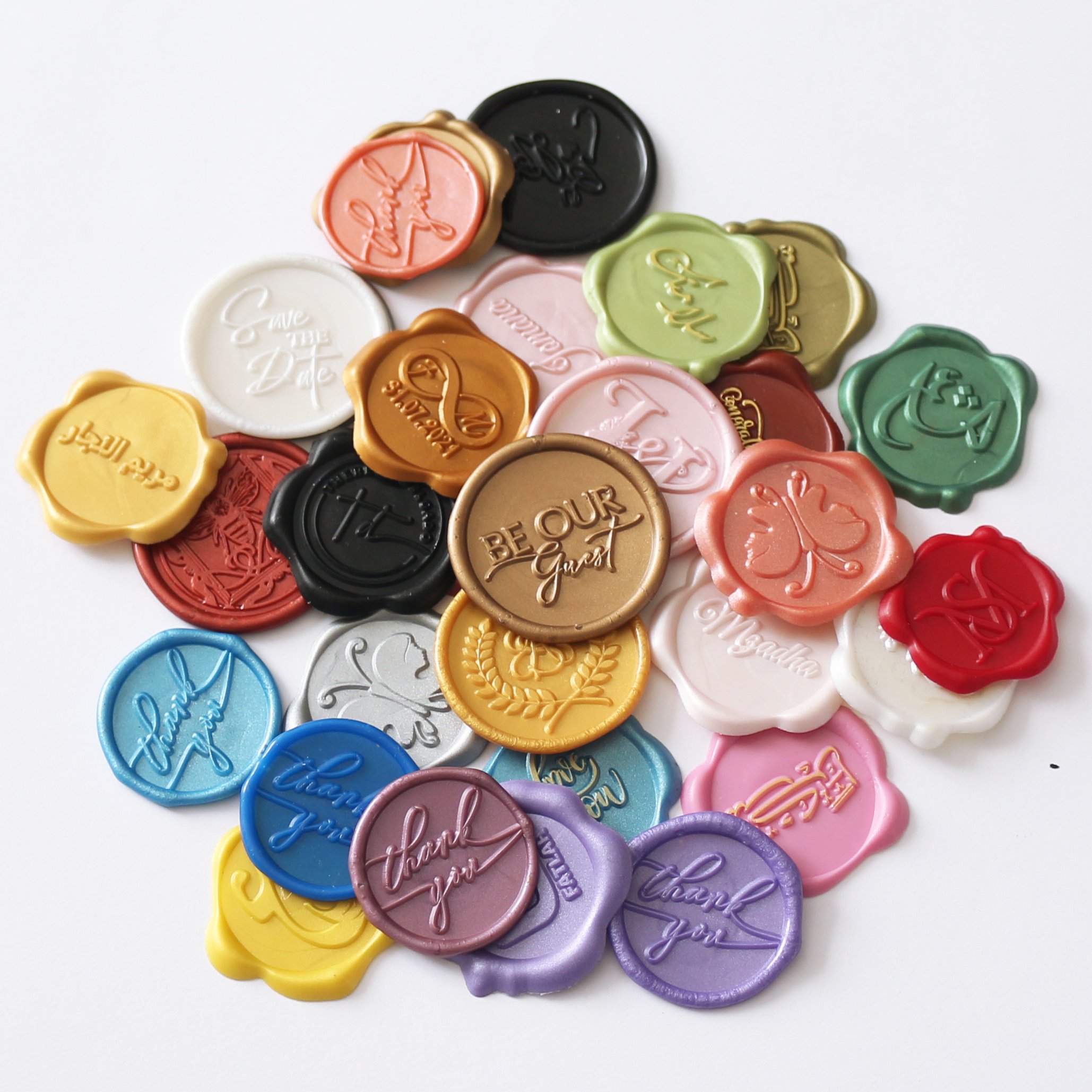 Hot Selling Factory Wholesale Adhesive Wax Printed Envelope Decorative Colorful Wax Seals