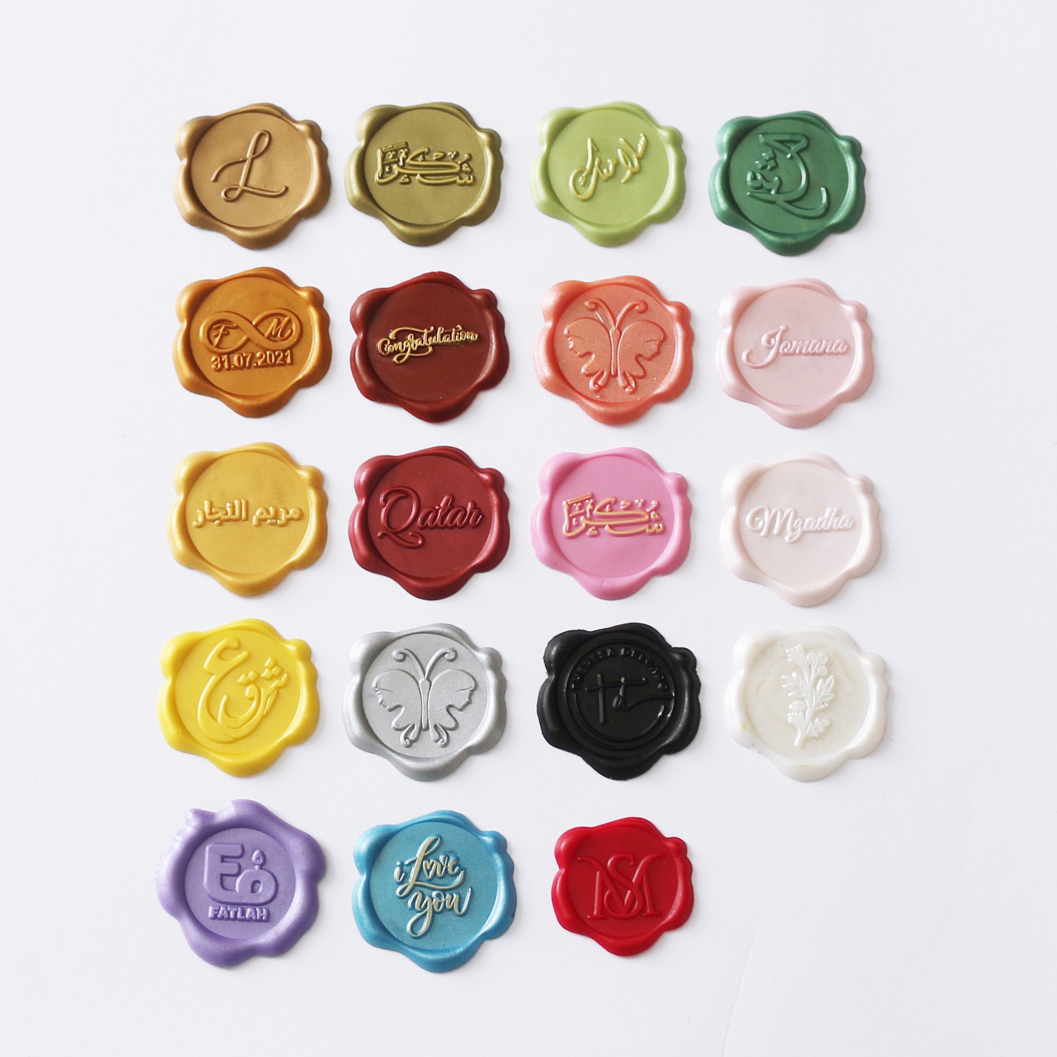 Hot Selling Factory Wholesale Adhesive Wax Printed Envelope Decorative Colorful Wax Seals