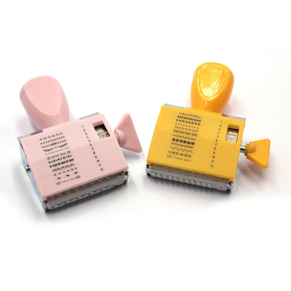 custom personalized phrase adjustable roller text letter number rolling rubber stamp