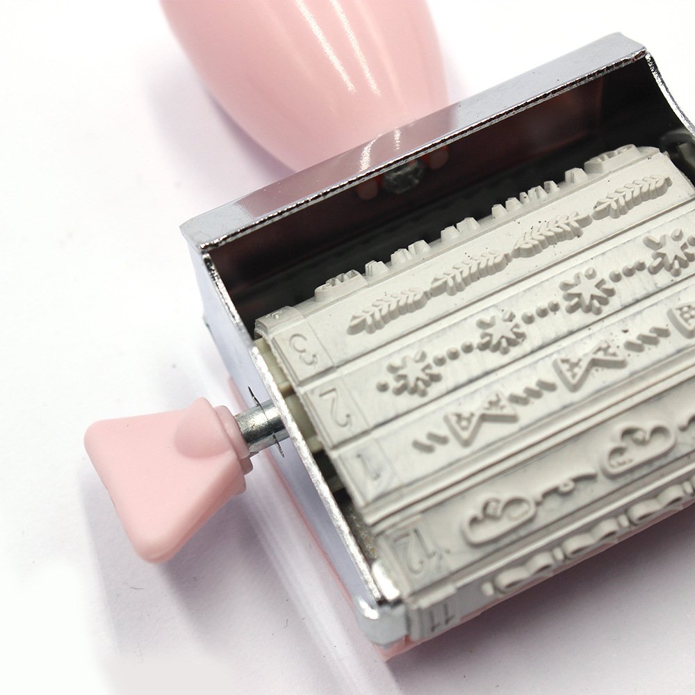 custom personalized phrase adjustable roller text letter number rolling rubber stamp