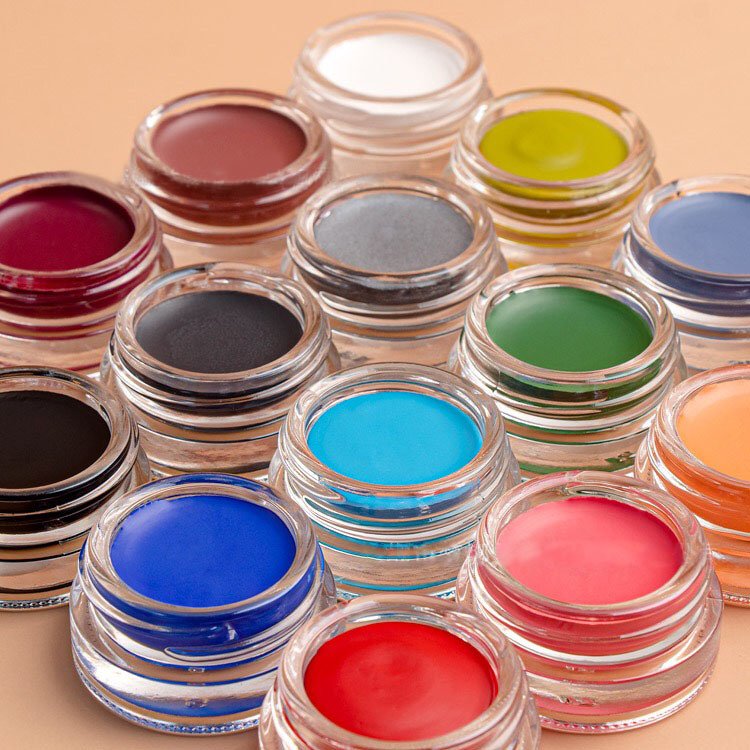 Fast Dry Creamy Colored Eye Liner Gel Eyeliner Clear Glass Jar Waterproof Vegan High Pigment Long-lasting Black Gel Eyeliner
