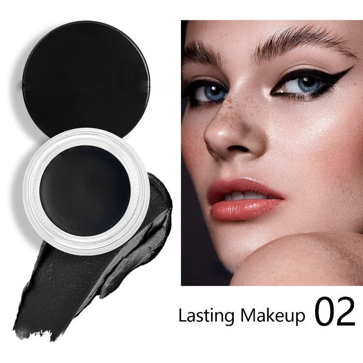 Fast Dry Creamy Colored Eye Liner Gel Eyeliner Clear Glass Jar Waterproof Vegan High Pigment Long-lasting Black Gel Eyeliner