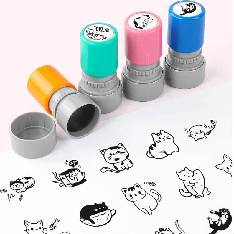 Office Use Self-Ink Stamp Durable Rubber and Plastic Material