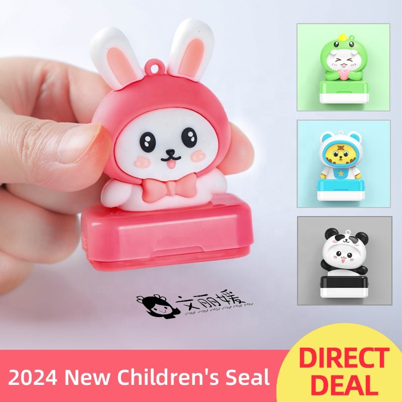 Children's Self-Inking Foam Stamp Cartoon Flash Design for DIY & Office Use Plastic & Rubber Ink Pad