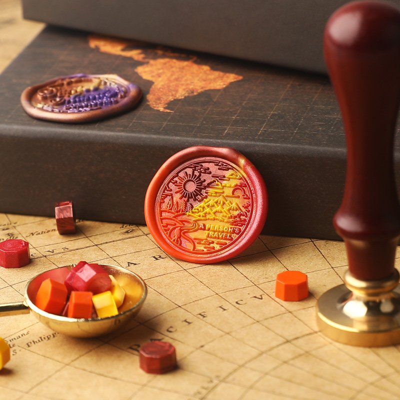 Map box stamp set/brass carved postmark wax print/envelope invitation decoration/manufacturer wholesale