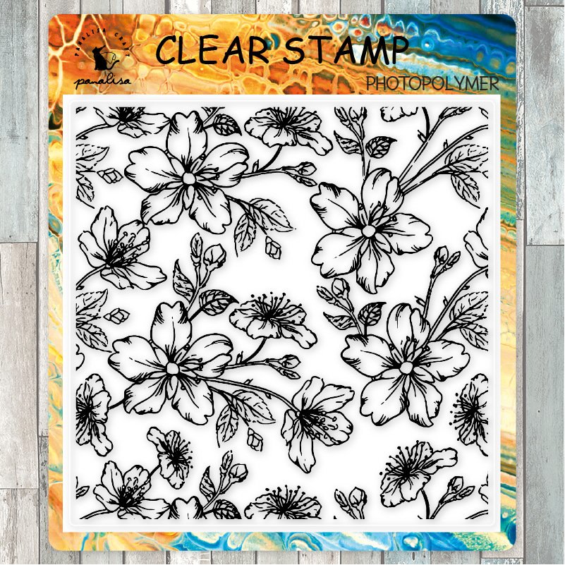 1 piece/transparent silicone seal retro background basic seal DIY decoration hand account rubber seal checkered flower
