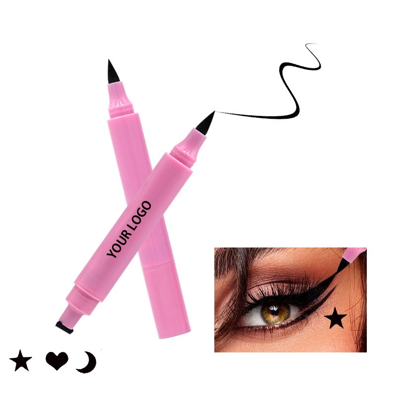 Wholesale pink tube star and heart stamp for eyeliner 2 in 1 eyeliner stamp