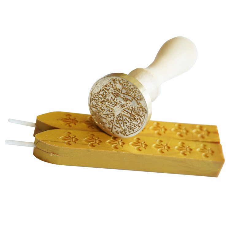 Custom wax seal stamp head Creative Rose Brass Head Envelope Feather Christmas Wax Seal Stamp Box Kit With Wood Handle