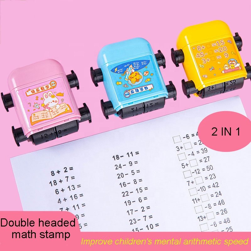 Smart Math Roller Stamps,2 in 1 Multiplication and Division Practice Stamps,Dual Head Teaching Stamps for Classroom Supplies