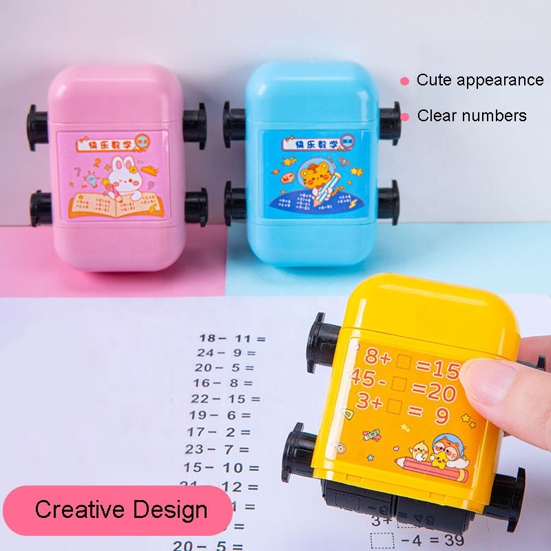 Smart Math Roller Stamps,2 in 1 Multiplication and Division Practice Stamps,Dual Head Teaching Stamps for Classroom Supplies