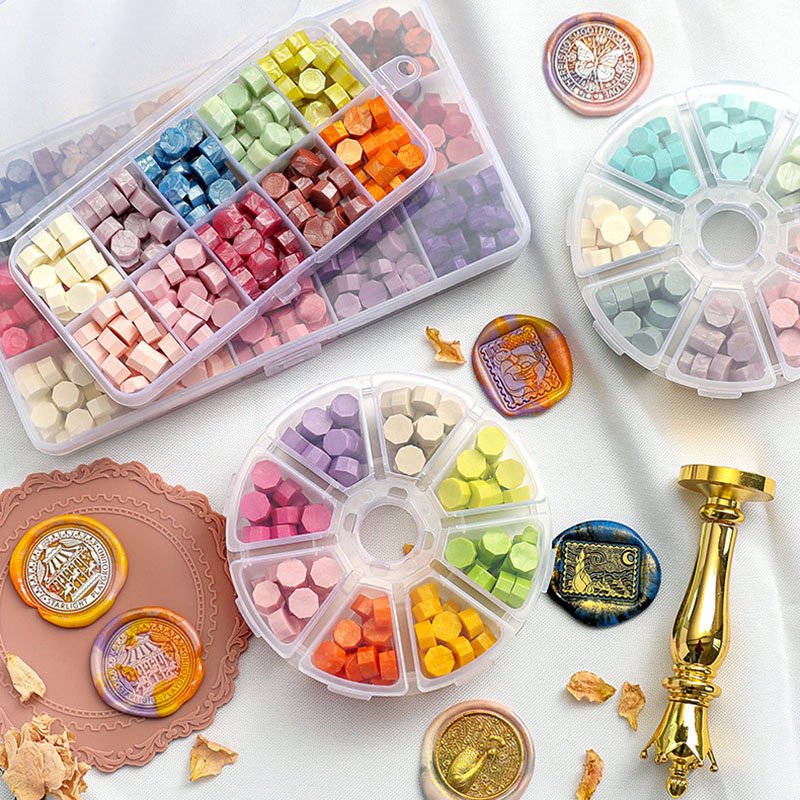 Newest 10 Colors Seal Stamp Wax Beads Box Heat Warmer Wax Sealing Wax Stamp