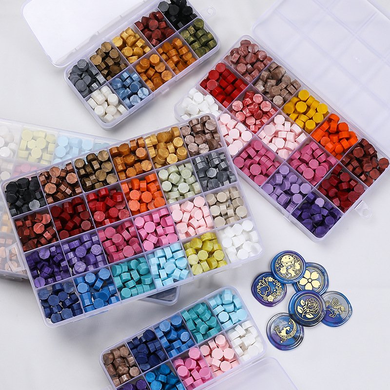Newest 10 Colors Seal Stamp Wax Beads Box Heat Warmer Wax Sealing Wax Stamp