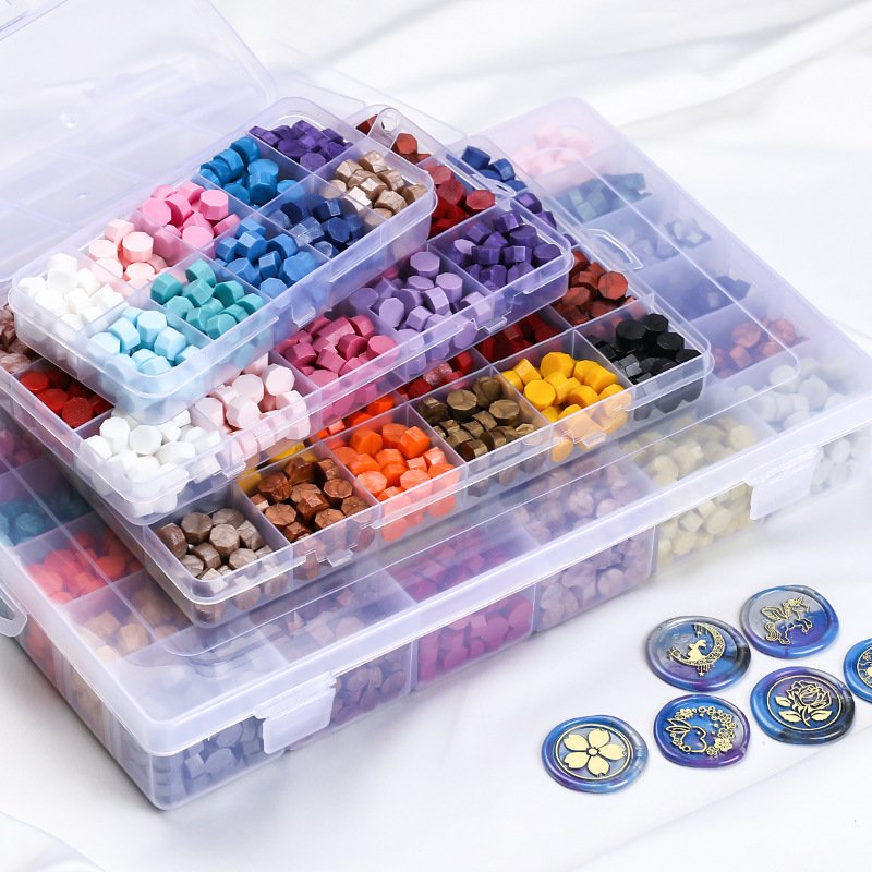 Newest 10 Colors Seal Stamp Wax Beads Box Heat Warmer Wax Sealing Wax Stamp