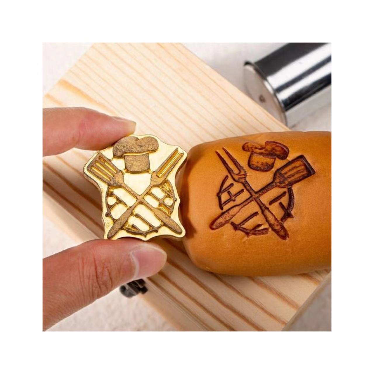 Custom Branding Iron for Food Meat Branding Iron Stamp for Burger Custom Steak Branding Iron Stamp with Wood Handle
