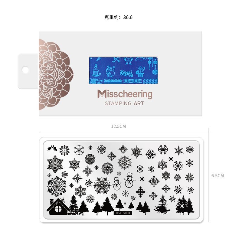 Hot sale 12 Designs Nail Printing Template Decoration Printing Mold Christmas Nail Art Stamping Plate