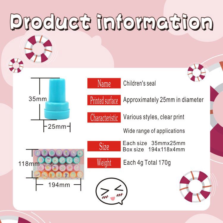 Manufacturers Supply Children Cute Animal Cartoon Self-ink Round EVA Stamp Teaching Stamp