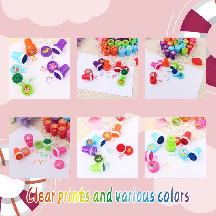 Manufacturers Supply Children Cute Animal Cartoon Self-ink Round EVA Stamp Teaching Stamp