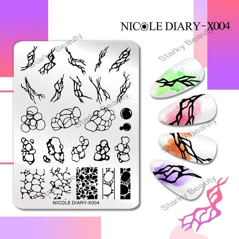 Geometric Floral Painted Template Stainless Steel DIY Nail Art Printing Board