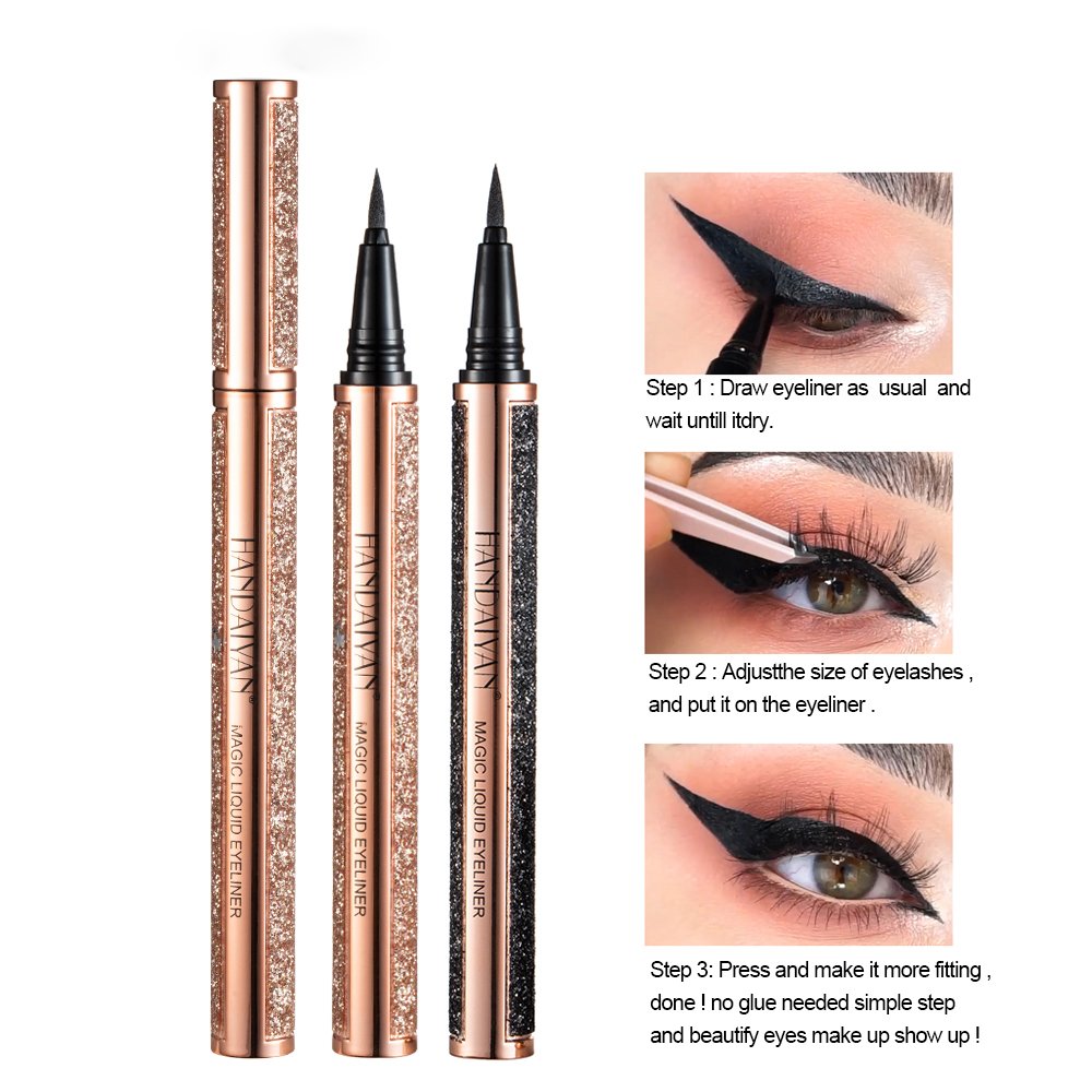 Wholesale handaiyan Waterproof Black Eye Liner with stamp Private Label Accepted OEM Long Lasting Sexy Liquid Pencil Eyeliner