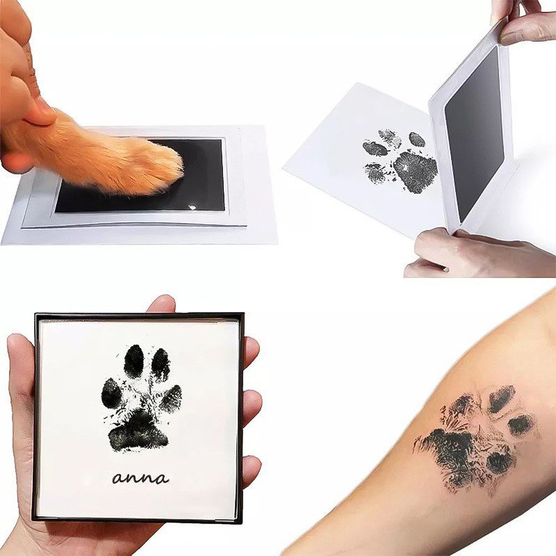 Newborn Baby Handprint and Footprint Paw Print Kit Clean Touch Ink Pads Imprint Cards Pet Inkless Infant Hand and Feet Stamp
