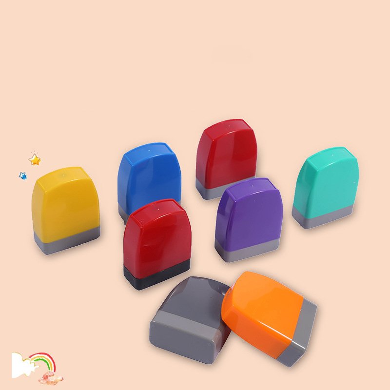 Factory atomic Multi Color Foam Office Teacher universal 7mm photosensitive pad Custom Pre Inked Logo 13X33mm HA Flash Stamp