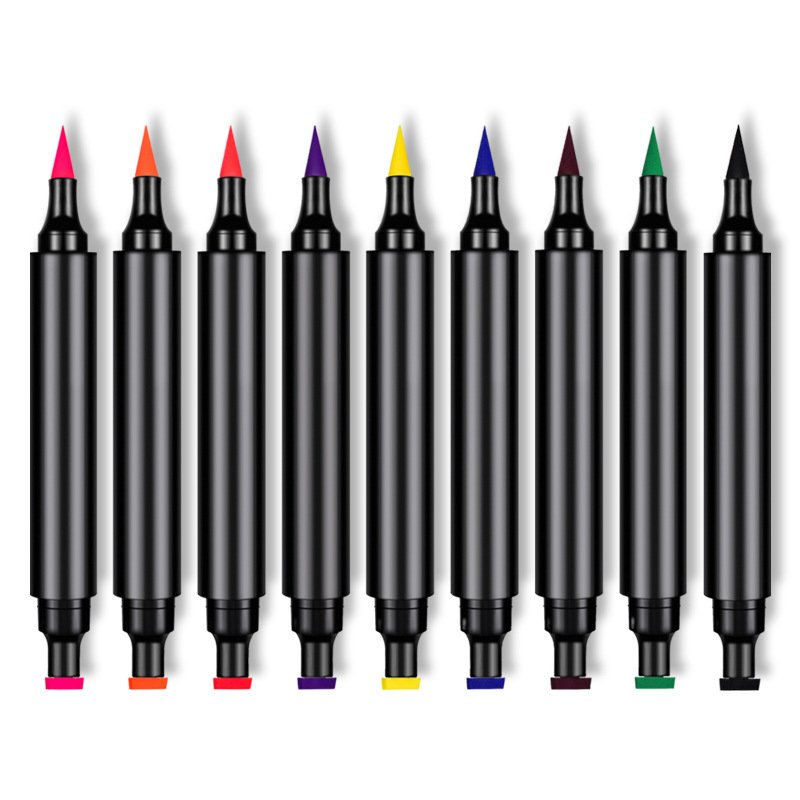 wholesale branded natural organic waterproof eye liner pen stamp color eyeliner personalized double ended eyeliner pencil