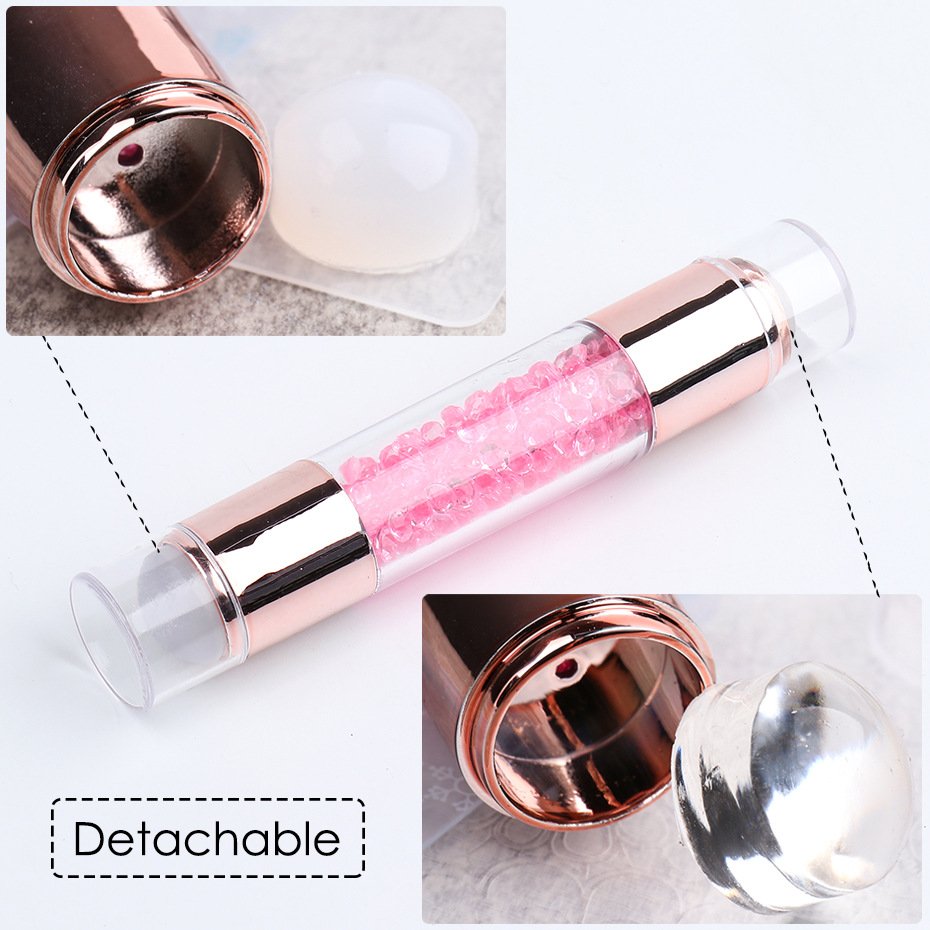 sale nail art tools Double - headed silicone nail template seal acrylic diamond nail stamp Wholesale