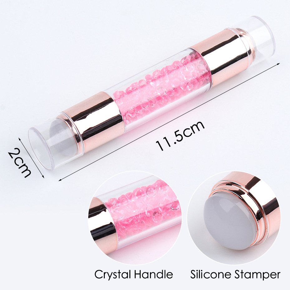 sale nail art tools Double - headed silicone nail template seal acrylic diamond nail stamp Wholesale