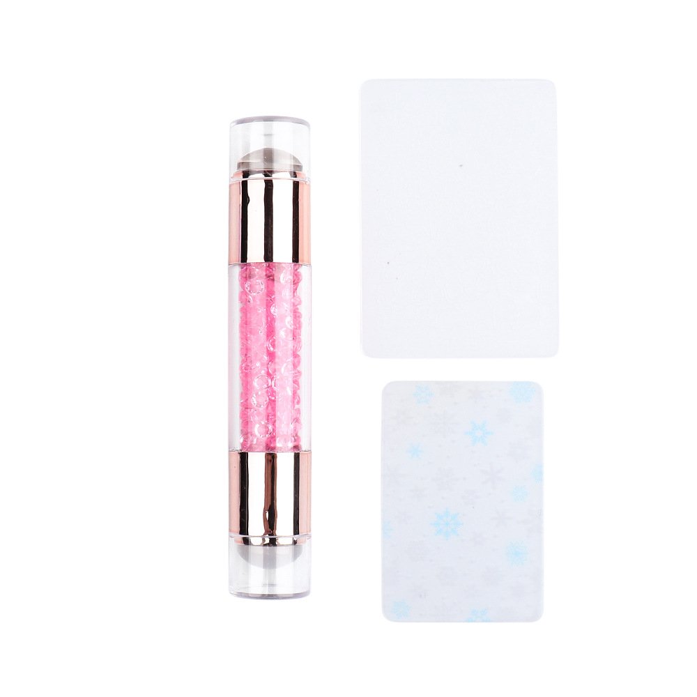 sale nail art tools Double - headed silicone nail template seal acrylic diamond nail stamp Wholesale