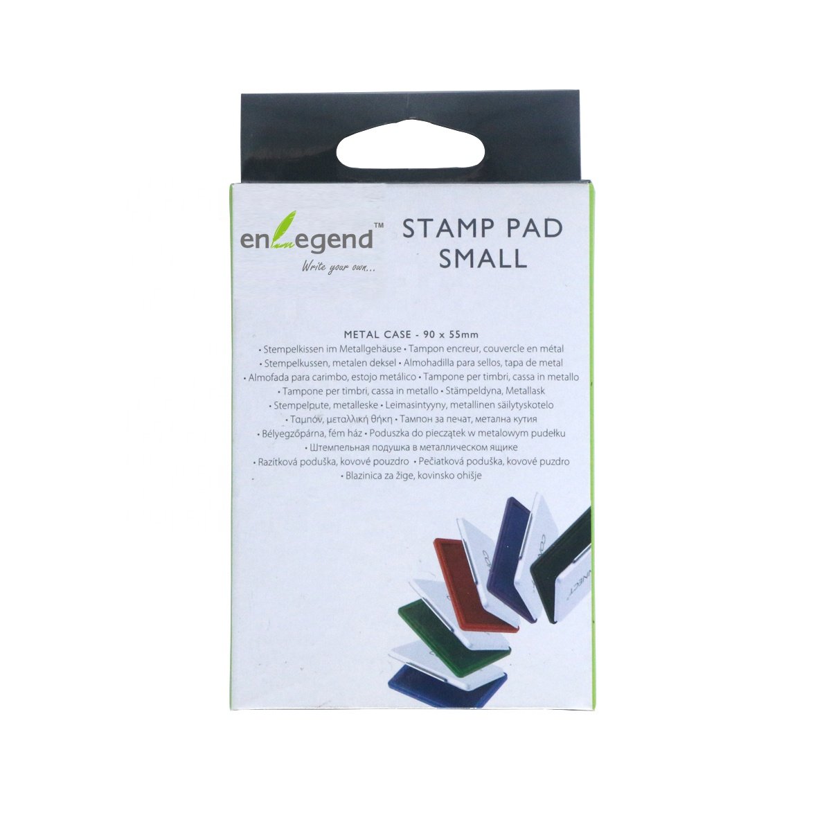 Office Fingerprint Stamp Ink Pad Rectangular Metal Standard Stamp Custom Acceptable Metal Case with Color Box