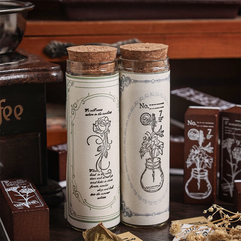 8 pcs combination vintage plant wood stamp set for scrapbooking diy journaling