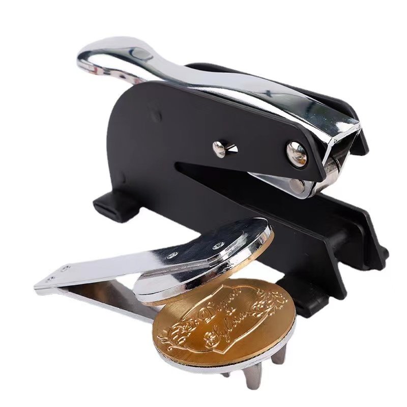 desktop pocket dry stamp steel seal machine /embossing seal/stamp machine 50mm