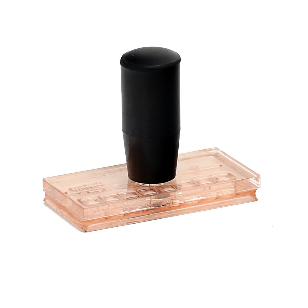 acrylic stamp custom logo acrylic square shaped clear stamp with wooden hand