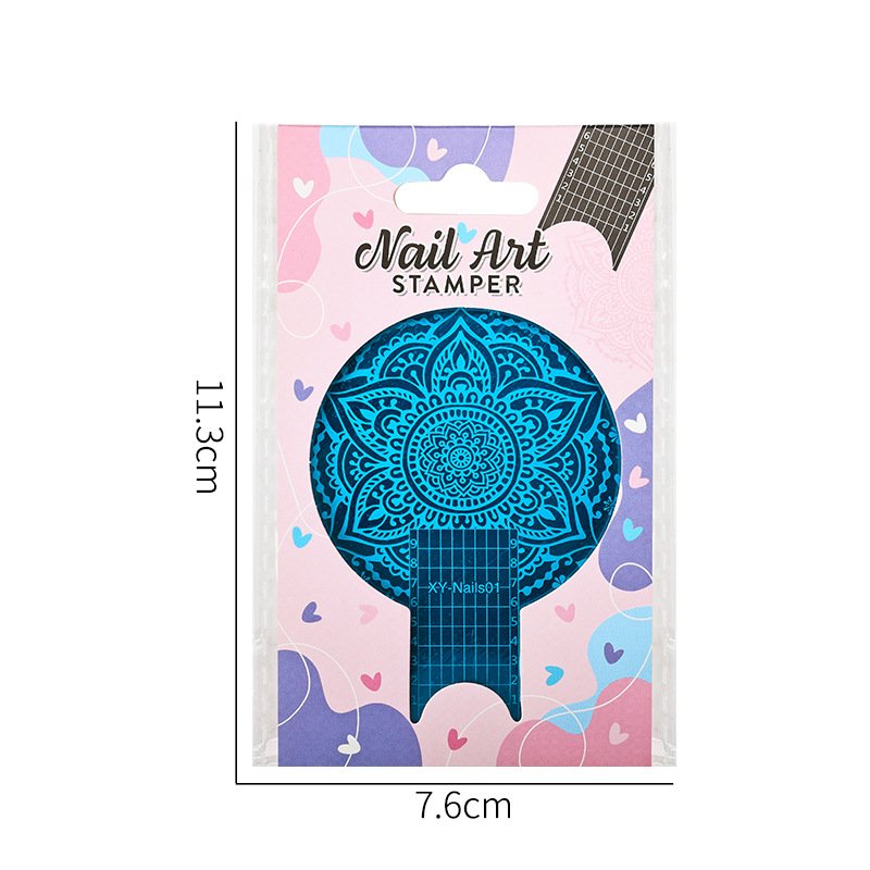 BQAN Newest Multifunctional Steel Ruler Form Nail Art Printing Stamping Templates Measure Nail Tips Nail Stamping Plate