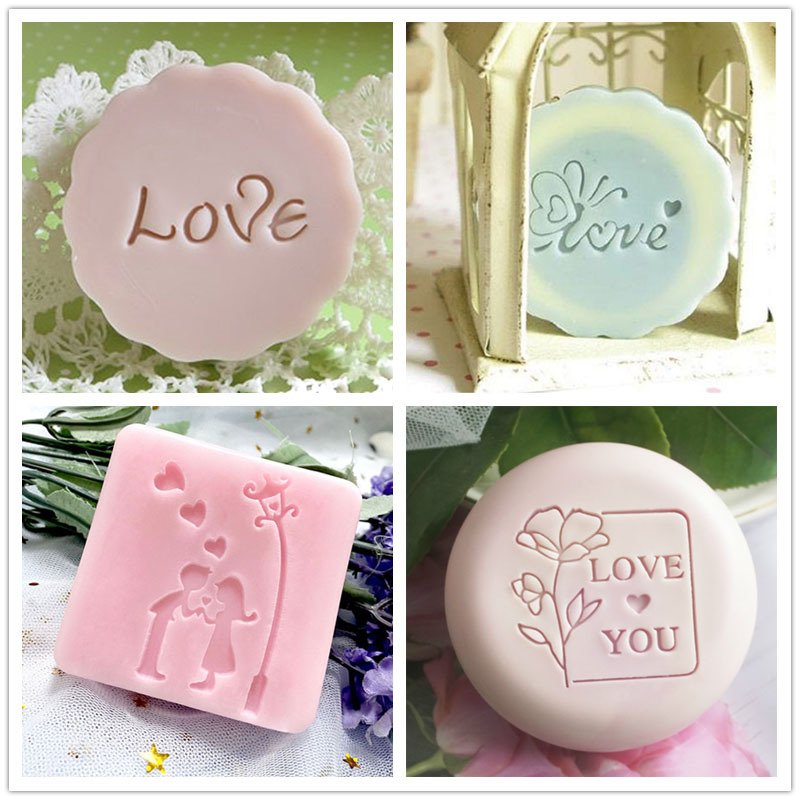 Lovely Pattern acrylic crystal soap rubber stamp/Square shape Soap Making Mold