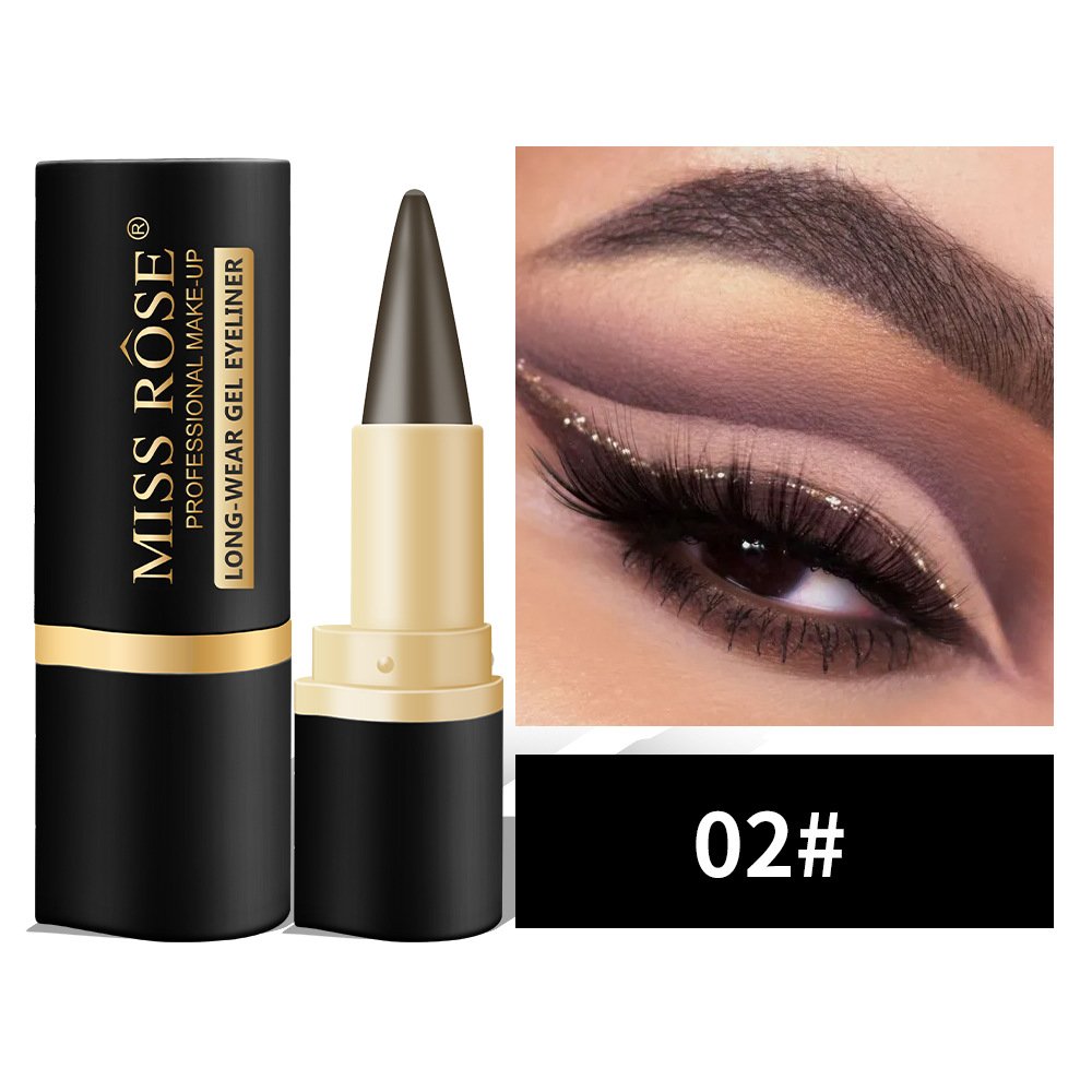 020MB MISS ROSE organic makeup black gel eyeliner Waterproof cruelty free long lasting bullet 4 colors black eyeliner gel pen