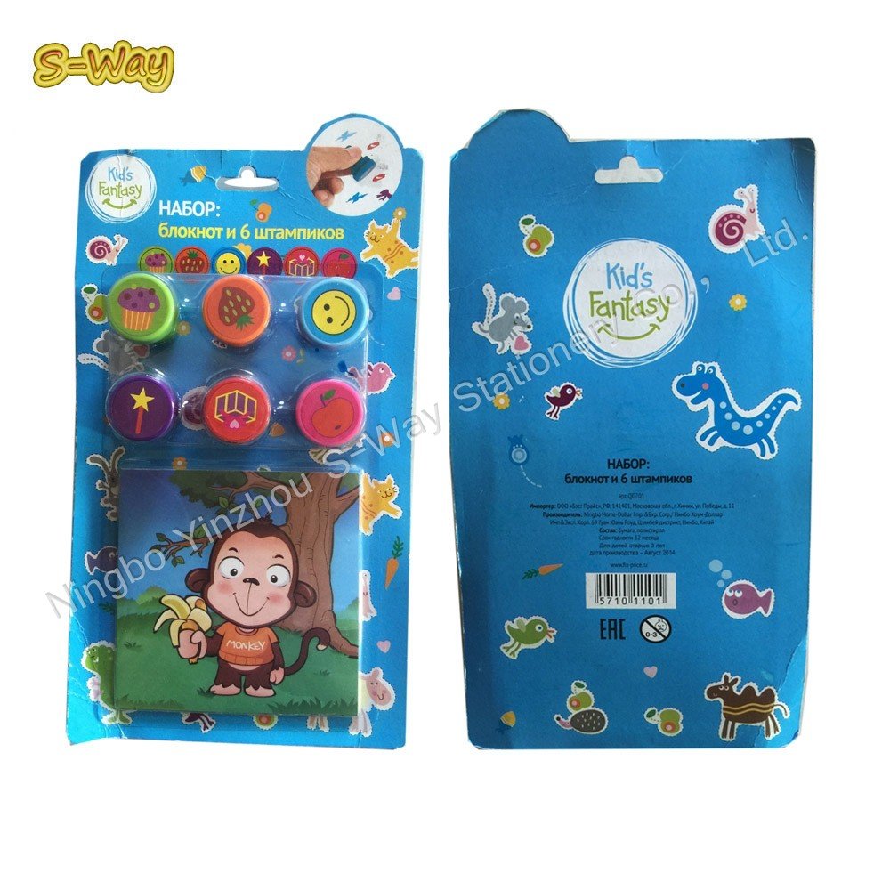 8pcs round stamps for kids/plastic toy stamps