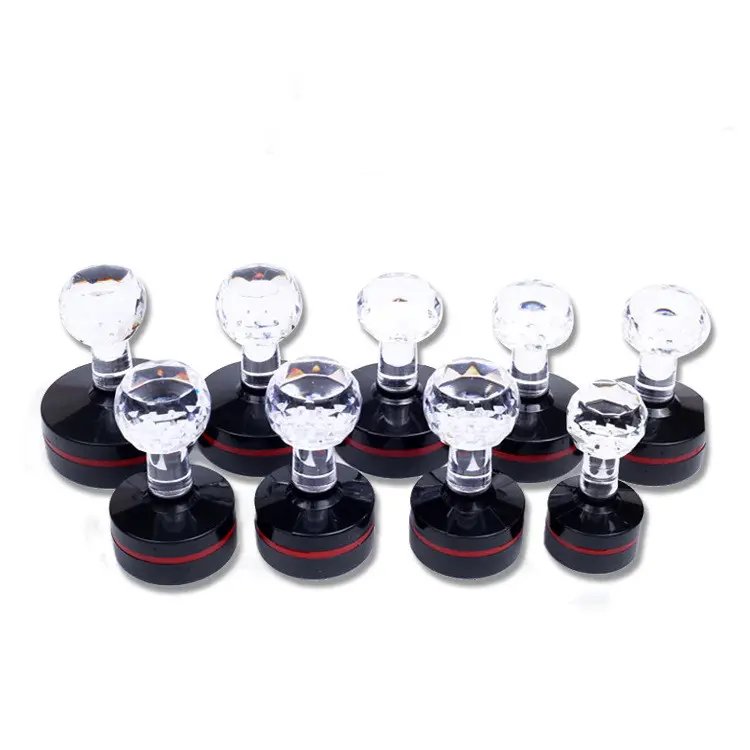 HY Series Crystal Handle Photosensitive Stamp Office Custom Teachers School Personalized Double Rubber Foam Flash Stamp Case